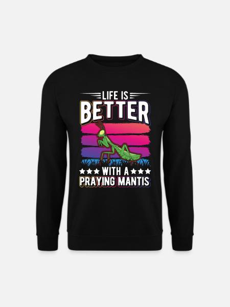 Gottesanbeterin Mantis Fangschrecke - Unisex Pullover - Schwarz