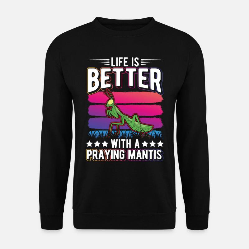 Gottesanbeterin Mantis Fangschrecke - Unisex Pullover - Schwarz