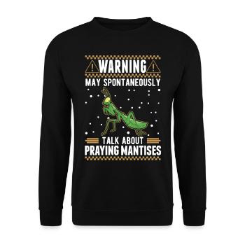 Gottesanbeterin Mantis Fangschrecke - Unisex Pullover - Schwarz - Vorne - Alina (178cm) & Michal (187cm)