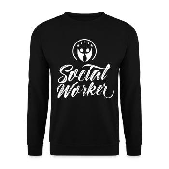 Social Workers Social Work Social Work Occupation - Unisex Sweatshirt - black - Front - Alina (178cm) & Michal (187cm)