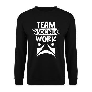 Team Social Work Social Workers Social Work - Unisex Sweatshirt - black - Front - Alina (178cm) & Michal (187cm)