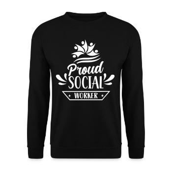 Fier travailleur social Formation en travail social - Sweat-shirt Unisexe - noir - Devant - Alina (178cm) & Michal (187cm)