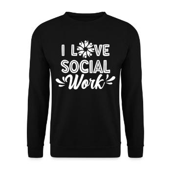 J’adore la formation de travailleur social en travail social - Sweat-shirt Unisexe - noir - Devant - Alina (178cm) & Michal (187cm)