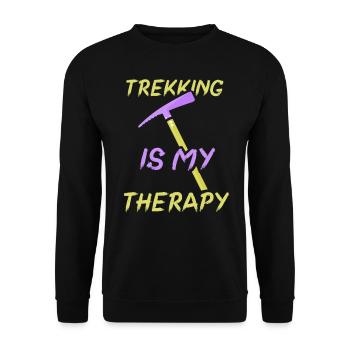 Le trekking est ma thérapie Randonneurs randonneurs - Sweat-shirt Unisexe - noir - Devant - Alina (178cm) & Michal (187cm)