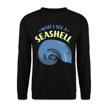 Waiting I See A Shell Collecting Shells - Unisex Sweatshirt - black - Front - Alina (178cm) & Michal (187cm)