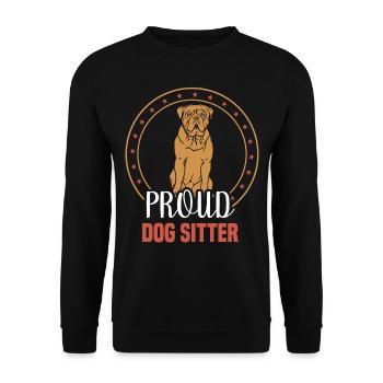 Stolzer Hundesitter Hund Dog Sitting Hundesitting - Unisex Pullover - Schwarz - Vorne - Alina (178cm) & Michal (187cm)