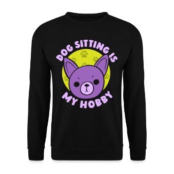 Hundesitting Ist Mein Hobby Dog Sitting Sitter - Unisex Pullover - Schwarz - Vorne - Alina (178cm) & Michal (187cm)