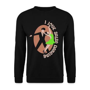 I love salsa dancing hobby dance dancer - Unisex Sweatshirt - black - Front - Alina (178cm) & Michal (187cm)