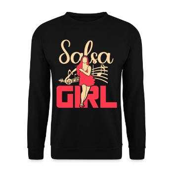 Salsa Mädchen Hobby Tanz Tanzen Tänzer - Unisex Pullover - Schwarz - Vorne - Alina (178cm) & Michal (187cm)