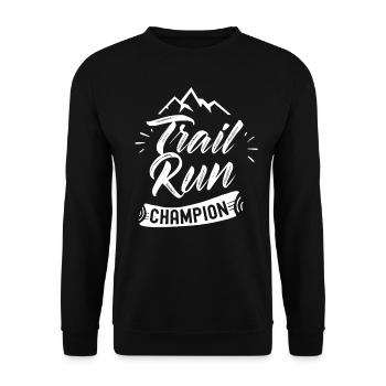 Trail Run Champion Traillauf Runner Running - Sweat-shirt Unisexe - noir - Devant - Alina (178cm) & Michal (187cm)