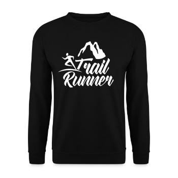 Trail Runner Trail Run Running Race - Unisex Sweatshirt - black - Front - Alina (178cm) & Michal (187cm)