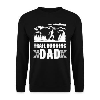 Trail Running Papa Rennen Runner Traillauf - Unisex Pullover - Schwarz - Vorne - Alina (178cm) & Michal (187cm)