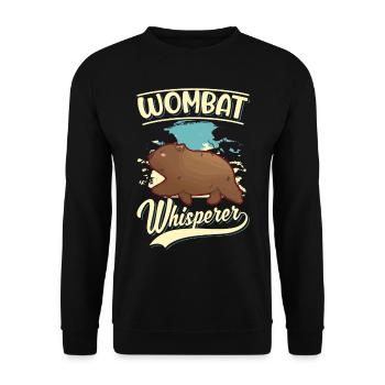 Wombat Flüsterer - Unisex Pullover - Schwarz - Vorne - Alina (178cm) & Michal (187cm)