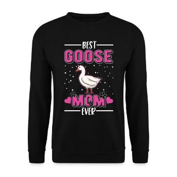 Best Goose Mom Ever Gänse Mama - Unisex Pullover - Schwarz - Vorne - Alina (178cm) & Michal (187cm)