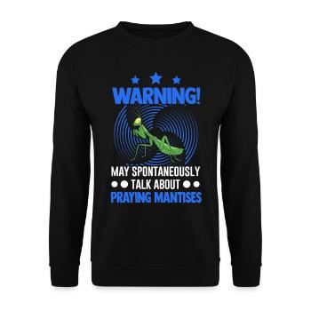 Gottesanbeterin Mantis Fangschrecke - Unisex Pullover - Schwarz - Vorne - Alina (178cm) & Michal (187cm)