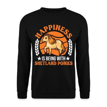 Shetland Pony Luck Shetland Pony Shetty - Sweat-shirt Unisexe - noir - Devant - Alina (178cm) & Michal (187cm)