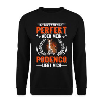Podenco Spanischer Windhund Ibizan Hound - Unisex Pullover - Schwarz - Vorne - Alina (178cm) & Michal (187cm)