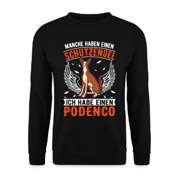 Podenco Schutzengel Spanischer Windhund Podenco - Unisex Pullover - Schwarz - Vorne - Alina (178cm) & Michal (187cm)
