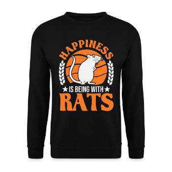 Rat Luck Rat Owner Domestic Rat - Unisex Sweatshirt - black - Front - Alina (178cm) & Michal (187cm)