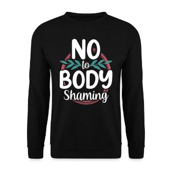 No to Body Shaming Stop Anger Body Shaming - Unisex Sweatshirt - black - Front - Alina (178cm) & Michal (187cm)