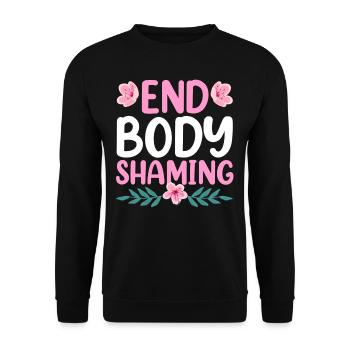 Body Shaming Stop Anger Stop Body Shaming - Unisex Sweatshirt - black - Front - Alina (178cm) & Michal (187cm)