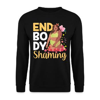 End Body Shaming Stop Annoying Body shaming - Unisex Sweatshirt - black - Front - Alina (178cm) & Michal (187cm)