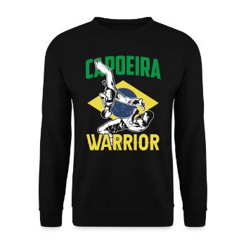 Brasilianischer Capoeira Krieger Brasilien Hobby - Unisex Pullover - Schwarz - Vorne - Alina (178cm) & Michal (187cm)