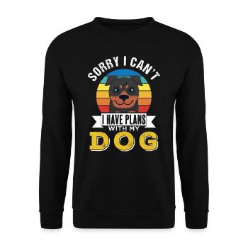 Je ne peux malheureusement pas avoir de projets avec mon chien - Sweat-shirt Unisexe - noir - Devant - Alina (178cm) & Michal (187cm)