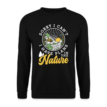 Je ne peux pas avoir de projets dans la nature Désolé l’équipe - Sweat-shirt Unisexe - noir - Devant - Alina (178cm) & Michal (187cm)