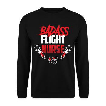 Knallharte Flight Nurse Beruf Flugkrankenschwester - Unisex Pullover - Schwarz - Vorne - Alina (178cm) & Michal (187cm)
