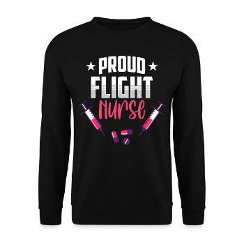 Stolze Flight Nurse Beruf Flugkrankenschwester - Unisex Pullover - Schwarz - Vorne - Alina (178cm) & Michal (187cm)