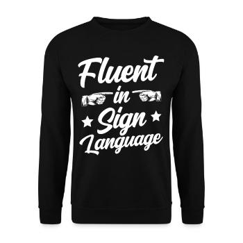Maîtrise de la langue des signes Sensibilisation aux signes - Sweat-shirt Unisexe - noir - Devant - Alina (178cm) & Michal (187cm)