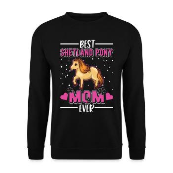 Best Shetland Pony Mom Ever Shetty Mama - Unisex Pullover - Schwarz - Vorne - Alina (178cm) & Michal (187cm)