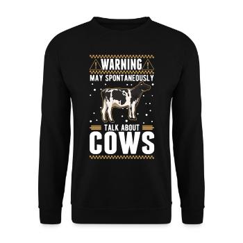 Peut parler spontanément de Vaches Vaches D’élevage Vaches - Sweat-shirt Unisexe - noir - Devant - Alina (178cm) & Michal (187cm)