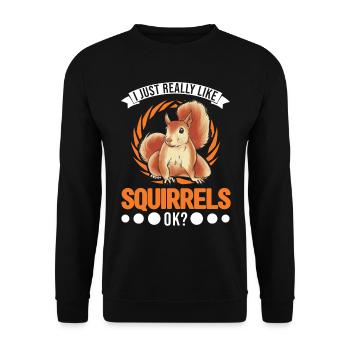 J’aime vraiment Squirrels Squirrel - Sweat-shirt Unisexe - noir - Devant - Alina (178cm) & Michal (187cm)
