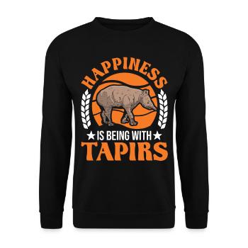 Tapir Glück Flachlandtapir Tapirdae Tapir - Unisex Pullover - Schwarz - Vorne - Alina (178cm) & Michal (187cm)