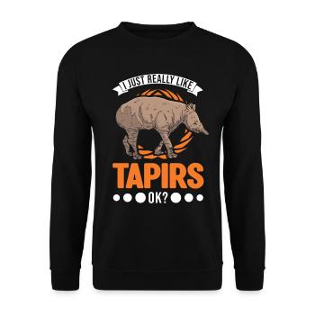 I just really like Tapirs - Unisex Pullover - Schwarz - Vorne - Alina (178cm) & Michal (187cm)