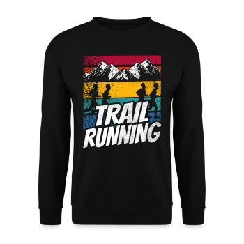Trail Running Race Trail Running Runner - Unisex Sweatshirt - black - Front - Alina (178cm) & Michal (187cm)