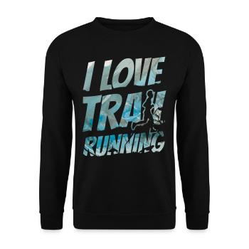 J’adore le trail running coureur de trail - Sweat-shirt Unisexe - noir - Devant - Alina (178cm) & Michal (187cm)
