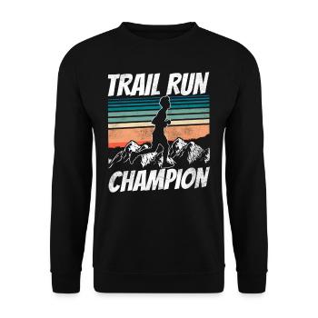 Trail Run Champion Runner Running Traillauf - Sweat-shirt Unisexe - noir - Devant - Alina (178cm) & Michal (187cm)