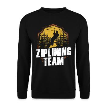 Ziplining Team Zipline Sport Zipline Sayings - Unisex Sweatshirt - black - Front - Alina (178cm) & Michal (187cm)