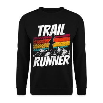 Trail Runner Trail Run Running Race - Unisex Sweatshirt - black - Front - Alina (178cm) & Michal (187cm)