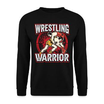 Wrestling Krieger Ringkampf Ringen Ringer - Unisex Pullover - Schwarz - Vorne - Alina (178cm) & Michal (187cm)