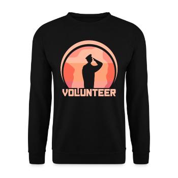 Voluntary Volunteer VolunteerIng - Unisex Sweatshirt - black - Front - Alina (178cm) & Michal (187cm)