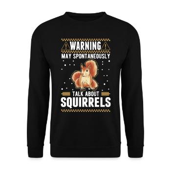 Avertissement Écureuil Gris Écureuil - Sweat-shirt Unisexe - noir - Devant - Alina (178cm) & Michal (187cm)