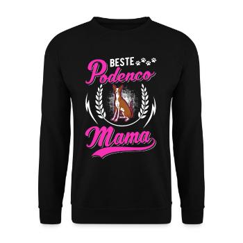 Beste Podenco Mama Ibizan Hound - Unisex Pullover - Schwarz - Vorne - Alina (178cm) & Michal (187cm)