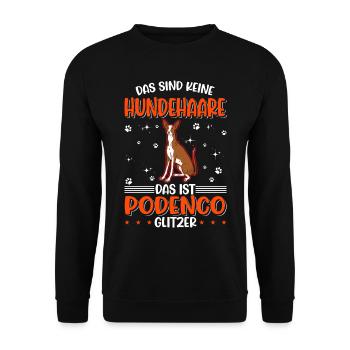 Podenco Glitter Lévrier espagnol Podenco - Sweat-shirt Unisexe - noir - Devant - Alina (178cm) & Michal (187cm)