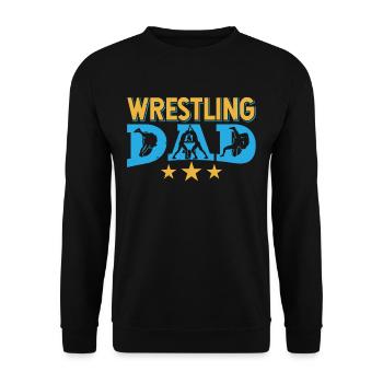 Wrestling Dad Ringkampf Ringer Ringen Wrestler - Unisex Pullover - Schwarz - Vorne - Alina (178cm) & Michal (187cm)