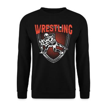 Wrestling Wrestling Wrestling Wrestler Wrestler - Unisex Sweatshirt - black - Front - Alina (178cm) & Michal (187cm)