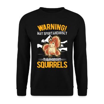 Avertissement Écureuil Gris Écureuil - Sweat-shirt Unisexe - noir - Devant - Alina (178cm) & Michal (187cm)
